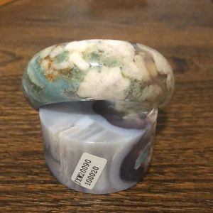 Cherry Blossom Agate Bangle Set